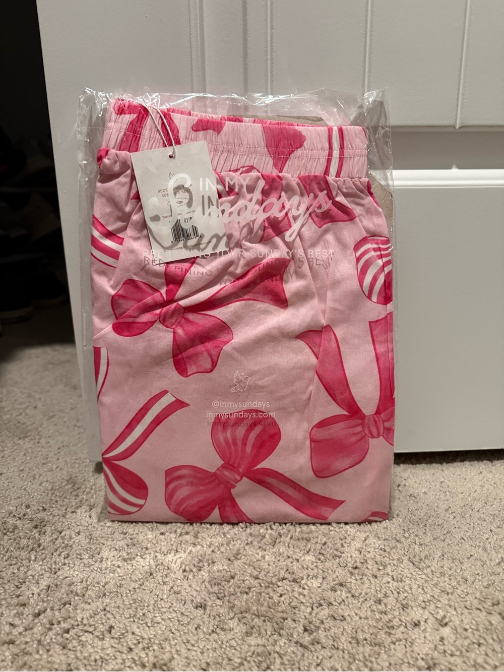 In My Sundays Pink Bow-Print Pajama boxers